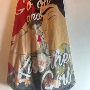 Disney - Women's 'Go on and Kiss the Girl' Tank Top (Red, Gold, Black & White)